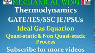 Thermodynamics Lecture 2 Quasistatic amp Non quasistatic Process Ideal gas equation [upl. by Maryl]