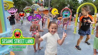 SeaWorld Sesame Street Land Orlando 2024 Amusement Park Rides Tour Fun Water Splash Playground [upl. by Nosduj23]