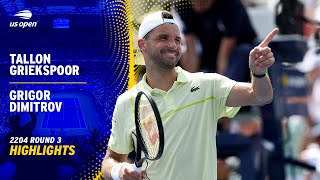 Tallon Griekspoor vs Grigor Dimitrov Highlights  2024 US Open Round 3 [upl. by Buzz]