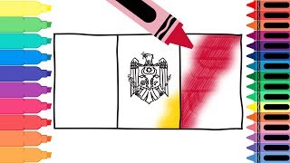 How to Draw Moldova Flag  Drawing the Moldovan Flag  Coloring Pages for Kids  Tanimated Toys [upl. by Kline665]