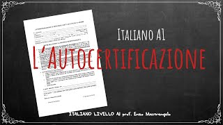 Lezione 6  ITALIANO A1  LAUTOCERTIFICAZIONE  Mastrangelo  Lascia un commento per la presenza [upl. by Anaitsirk474]