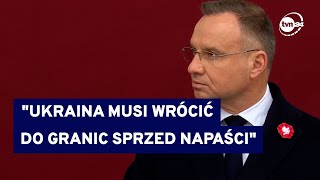 Obchody Święta Niepodległości Prezydent nawiązał do wojny w Ukrainie TVN24 [upl. by Atekehs]