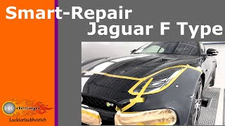 Jaguar F Type SmartRepair Spotrepair Beilackierung Stoßstange Farbtonmessung Lackieren Polieren [upl. by Ailak]