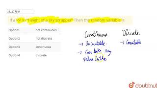 If a RV XHeight of a sky scrapper Then the random variable is  CLASS 12  PROBABILITY DISTRIB [upl. by Aiuqal]