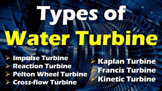 Different Types of Water Turbines Impulse Reaction Pelton Crossflow Kaplan amp Francis Turbine [upl. by Land]