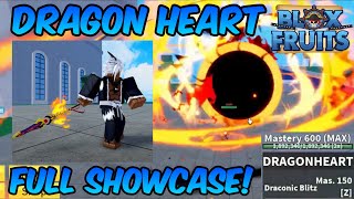 NEW Dragon Heart FULL SHOWCASE  Blox Fruits Dragon Heart Sword Full Showcase amp Review [upl. by Daye]