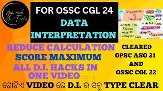 Complete Data Interpretation for OSSC CGL 2024DI Hacks amp Tricks [upl. by Viridis882]