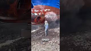 Biofouling cleaning work on the ships hull 😱  amazing jobs videos in the world shorts job work [upl. by Enidaj]