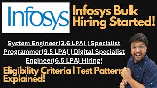 Infosys Bulk Hiring For College Students  Salary  35 65 amp 95 LPA  Apply Now 🔥🔥 [upl. by Fuhrman]