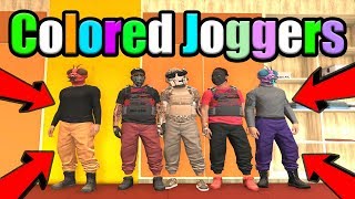 GTA 5 HOW TO GET ANY COLORS JOGGERS GLITCH ONLINE REDBLACKTANORANGE amp PURPLE 146 [upl. by Robyn220]