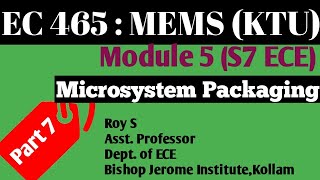 Module 5Part 7Microsystem PackagingS7 ECEKTU [upl. by Iror]