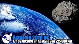 2018 RC 70 Meter Asteroid zieht am 09092018 an Erde vorbei [upl. by Naam515]