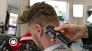 Modern Quiff Mens Haircut  OFF  CUT Barbers [upl. by Laitselec]