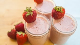 BEST Strawberry Banana Smoothie  DAIRY FREE  Simply Bakings [upl. by Kampmeier790]