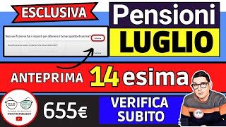 AVVISO INPS ⚠️ PENSIONI LUGLIO ➜ VERIFICA ANTICIPO QUATTORDICESIMA 2024 📑 IMPORTI REQUISITI DOMANDE [upl. by Oidiple642]