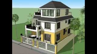 House Plan Designs  3 Storey w Roofdeck [upl. by Mata416]