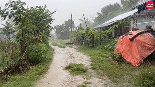 Rain Flooded VillagesPeaceful Rainy Day Walk in Rural Village [upl. by Page]