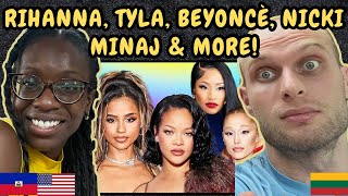 REACTION TO Rihanna QUITS music Tyla CHANNELS Beyonce amp Rihanna  Grammys snub Nicki Minaj Ariana [upl. by Johanan]