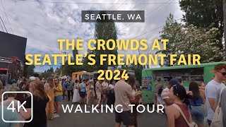 The 2024 Fremont Fair in Seattle was Packed  4K Walk in Seattle WA [upl. by Ahsekal]