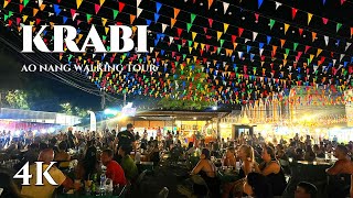 4K WALK Walking in Krabi Ao Nang Nightlife on April 2024 l Thailand [upl. by Ihsorih]