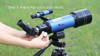 2024 Review TELMU Telescope 70mm Aperture 400mm Mount Astronomical Refracting Telescope Adjustable [upl. by Waltner]