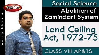 Land Ceiling Act 197275  Abolition of Zamindari System  Social  Class 8  APampTS Syllabus [upl. by Fredie]