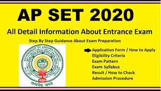 AP SET 2020  Andhra Pradesh SET Notification Dates Application Eligibility Admit Card [upl. by Sherman]