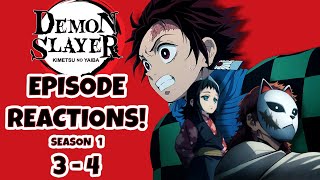 DEMON SLAYER EPISODE REACTIONS Season 1 Episodes 34 [upl. by Sperling96]