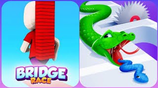 Lovely Game Bridge Race 3D vs Snake Run Race 3D🛑⚫️🟣Big Levels Android iOS Gameplay SB5R [upl. by Marta]