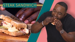 So einfach und lecker  Steak Sandwich mit Röstzwiebeln 16 [upl. by Lilas388]