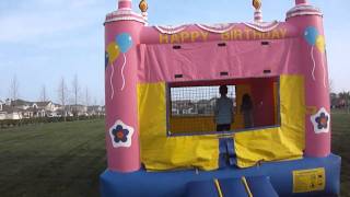 Bounce House Rental Sacramento 9168135867 Jump House Rentals Pink Birthday Cake Roseville [upl. by Meagan]