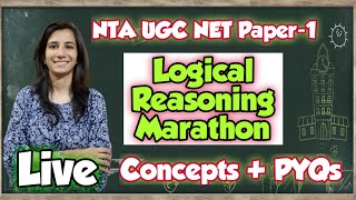 Logical Reasoning Marathon4  NTA UGC NET Paper1  Concepts with PYQs  Inculcate Learning Ravina [upl. by Gnat]