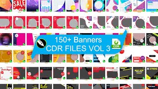 150 Banners CDR Files Free For Download VOL 3 [upl. by Queena]