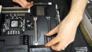 ASUS Sabertooth Z77 Ivy Bridge Gaming Motherboard Unboxing amp First Look Linus Tech Tips [upl. by Arima]