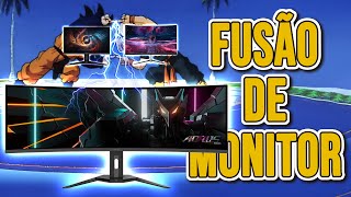 Duas telas OLED Quad HD em uma Monitor gamer Gigabyte AORUS CO49DQ [upl. by Elehcor599]