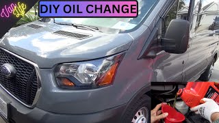 How to oil change on 2022 Ford Transit DIY vanlife [upl. by Nairoc]