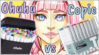 Ohuhu Markers vs Copic Markers  Marker Review [upl. by Azalea]