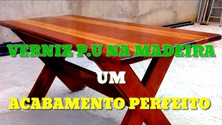 Como fazer verniz PU na madeira [upl. by Anuahsar]