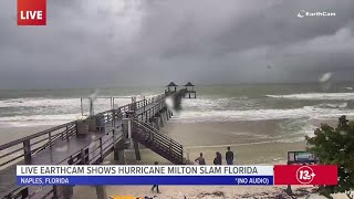 EarthCam livestream shows Hurricane Milton battering Florida [upl. by Poore]