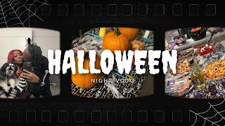 HALLOWEEN WEEKEND VLOG  PAJAMA NIGHT Pumpkin Painting Decorating SHOPPING amp MORE [upl. by Winikka]