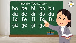 Blending Two Letters  ConsonantVowel Blending  Phonics for Kids [upl. by Sadiras49]