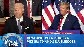 Eleições americanas terão revanche pela primeira vez em 70 anos  Jornal da Band [upl. by Llered555]