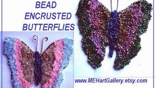 BEAD ENCRUSTED BUTTERFLIES for cardmaking journaling scrapbooking pendants [upl. by Nazar488]