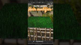 Made grass using Hair modifier  Basic Blender Modeling  3d animation shorts ytshorts [upl. by Aikkin]