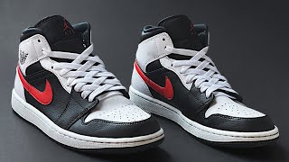 HOW TO LACE UP DIAMOND STYLE NIKE AIR JORDAN 1 MID [upl. by Weywadt]