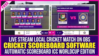 FREE Cricket Scoreboard Overlay Software  ICC World Cup Edition [upl. by Cormack903]