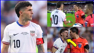 Shocking Moment 🔴 Copa America Referee REFUSES to Shake USA Captain Christian Pulisics Hand 😱 [upl. by Llerahs618]