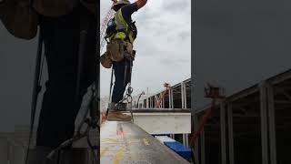 Ironworkers filling bays ironworker crane welding construction steel [upl. by Cissiee460]