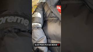 Black NorthFace Split Supreme Nuptse Jacket Supreme Streetwear Fashion Style ForYouPage FYP [upl. by Nosrettap366]