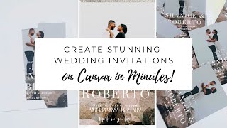 Create STUNNING Wedding Invitations on Canva in Minutes [upl. by Townie]